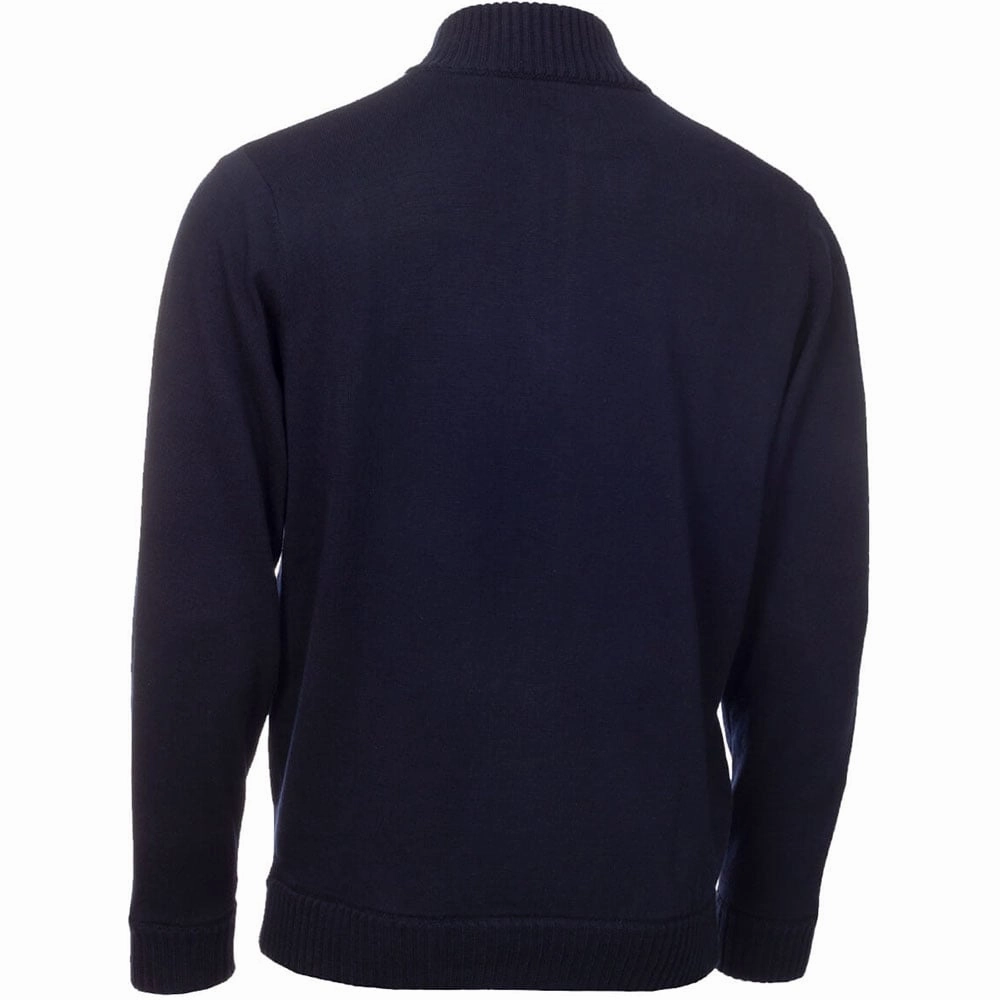 Modern Active product weekend wear comfort Calvin Klein Magnet 1/2 Zip Lined Sweater - Navy/Grey Marl