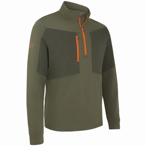 Core Chic Relaxed Layers Callaway Aquapel 1/2 Zip Pullover Sweater - Black Lichen/Tigerlily