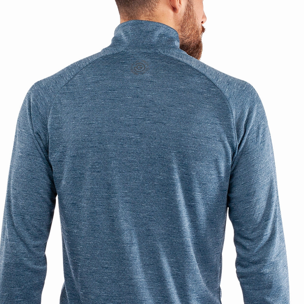 Galvin Green Dion 1/4 Zip Pullover - Blue Melange product checkered classicism Comfy Layer