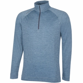 product family bonding Galvin Green Dion 1/4 Zip Pullover - Blue Melange