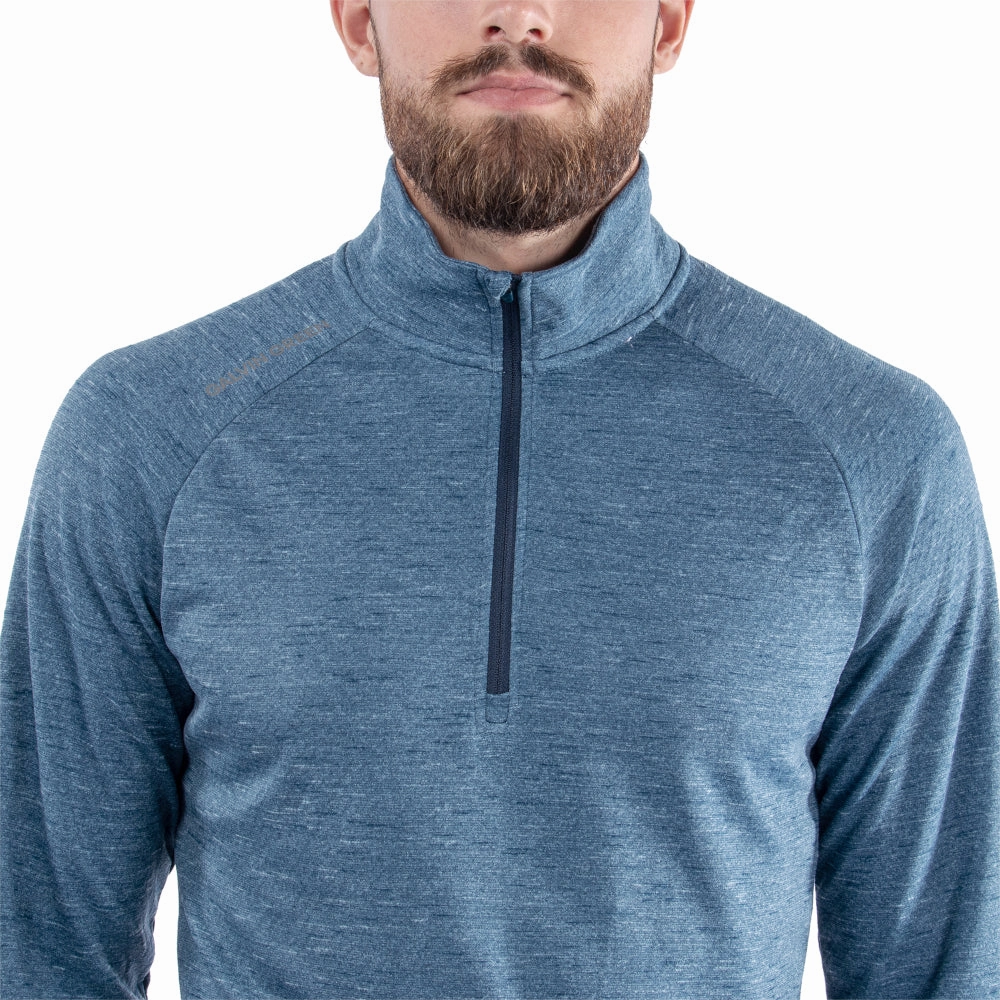 Galvin Green Dion 1/4 Zip Pullover - Blue Melange Core Layer product label information