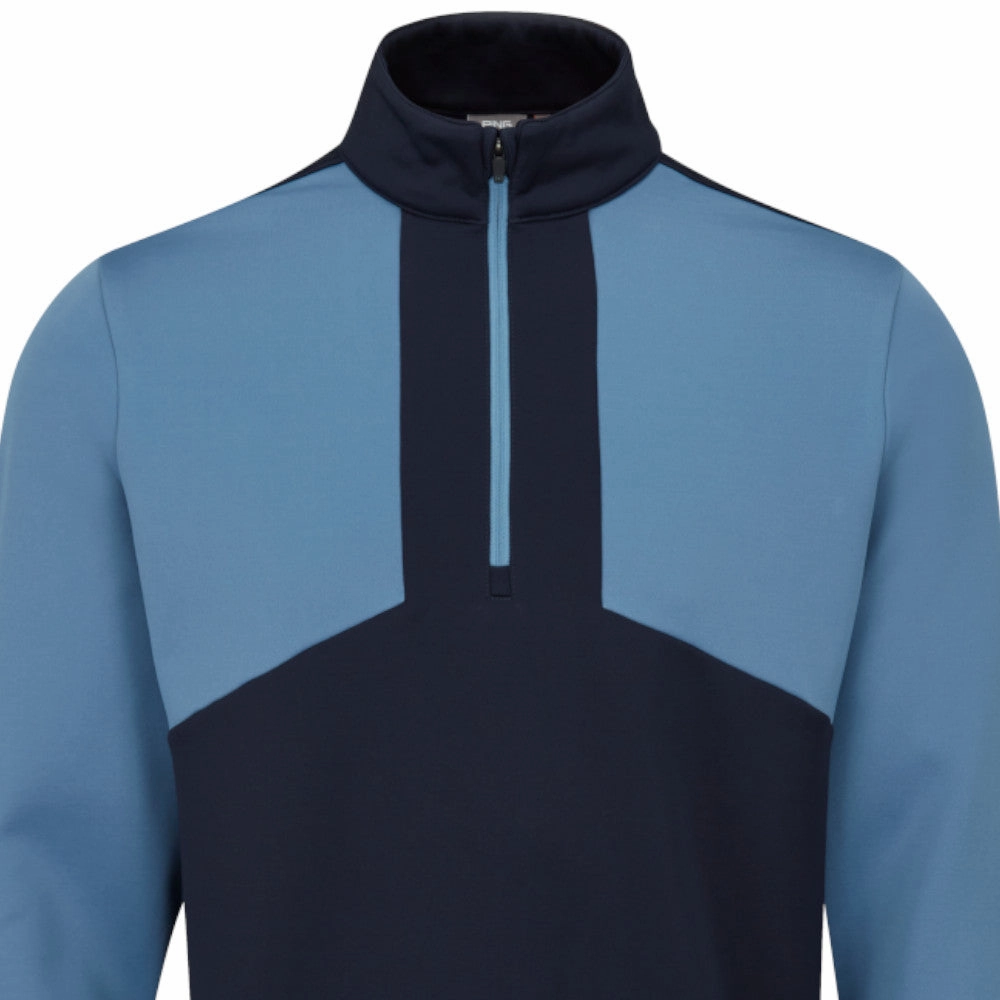 Ping Keon 1/2 Zip Pullover - Navy/Coronet Blue right for hot weather