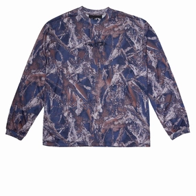 Sustainable Production Process V neck style WKND Camo Long Sleeve T-Shirt - Grape