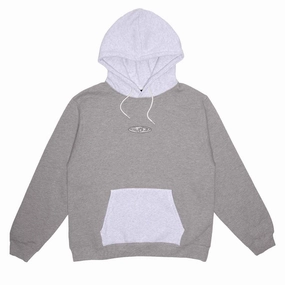 Office Wear Organic Cotton Blend WKND Two Tone Hoodie - Dark Heather/Heather