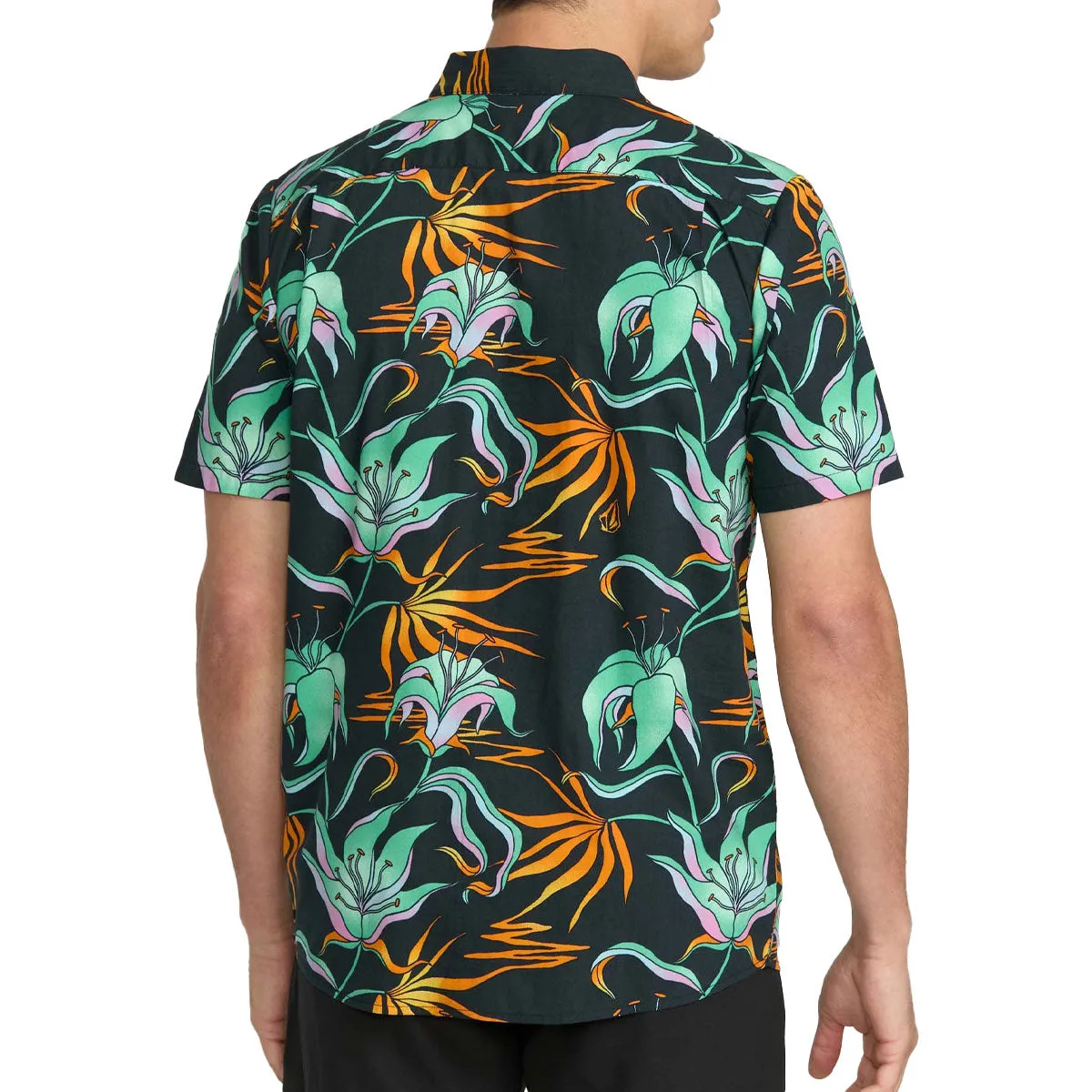 Volcom Brainmelter Floral Shirt - Black/Green Athleisure Wear