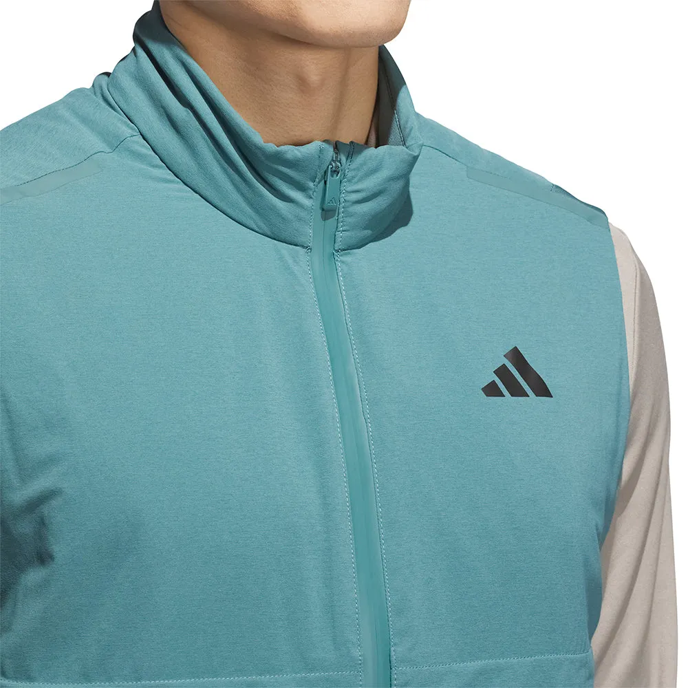 adidas Ultimate365 Tour Frostguard Full-Zip Vest - Preloved Teal Eco Friendly made in USA