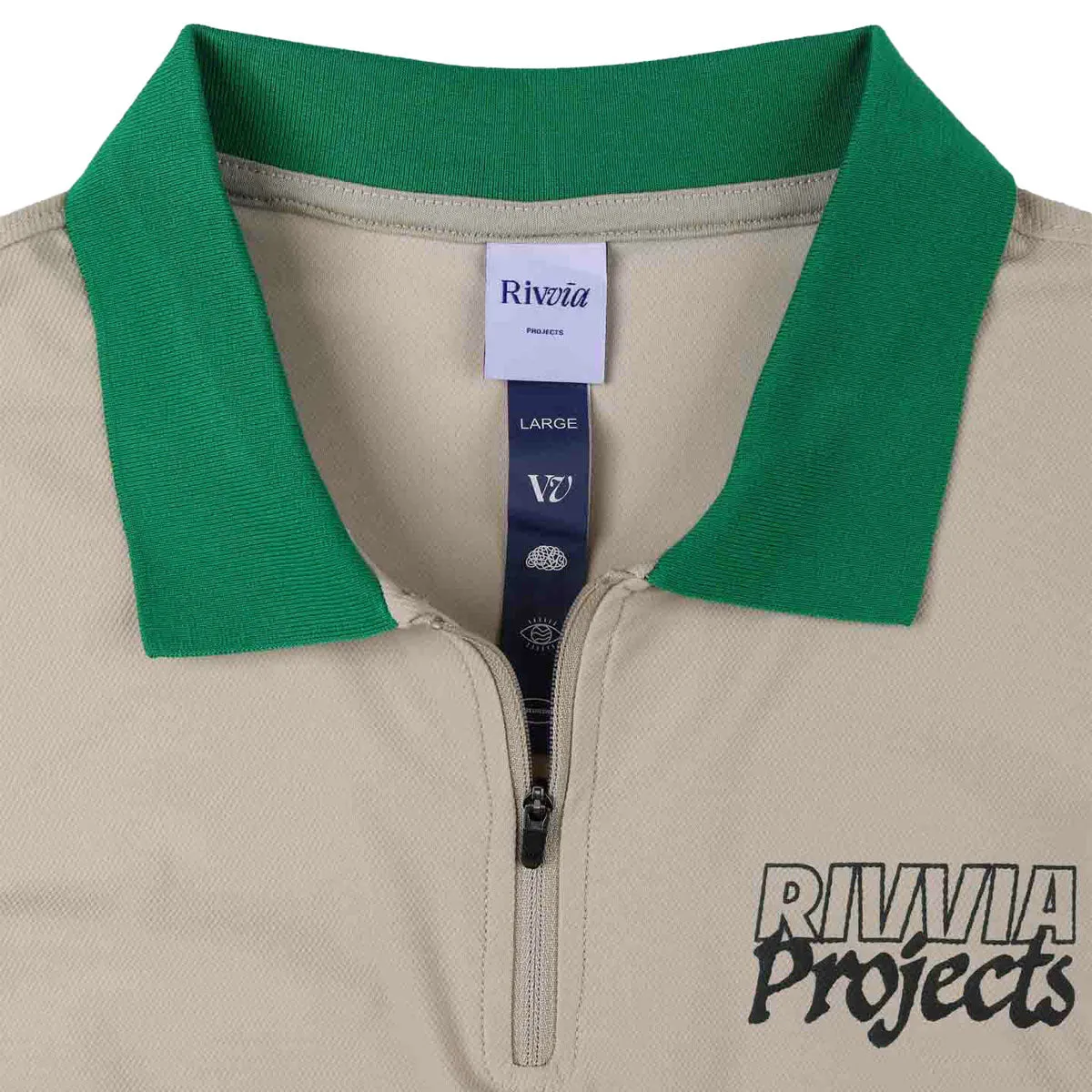 Rivvia Blueprint Polo Shirt - Bone Green Comfortable Fabric