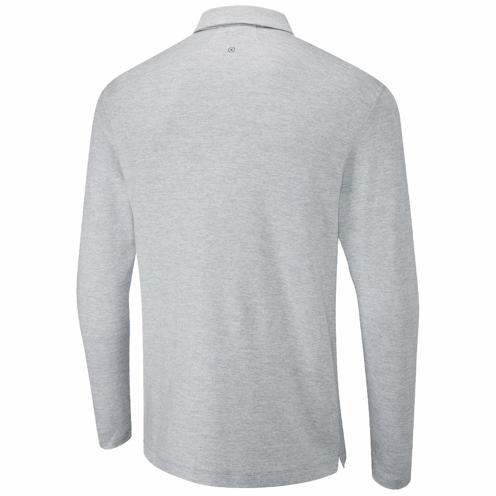 Trendy Fabric Ping Angus Long Sleeved Polo Shirt - Scuba Blue Multi