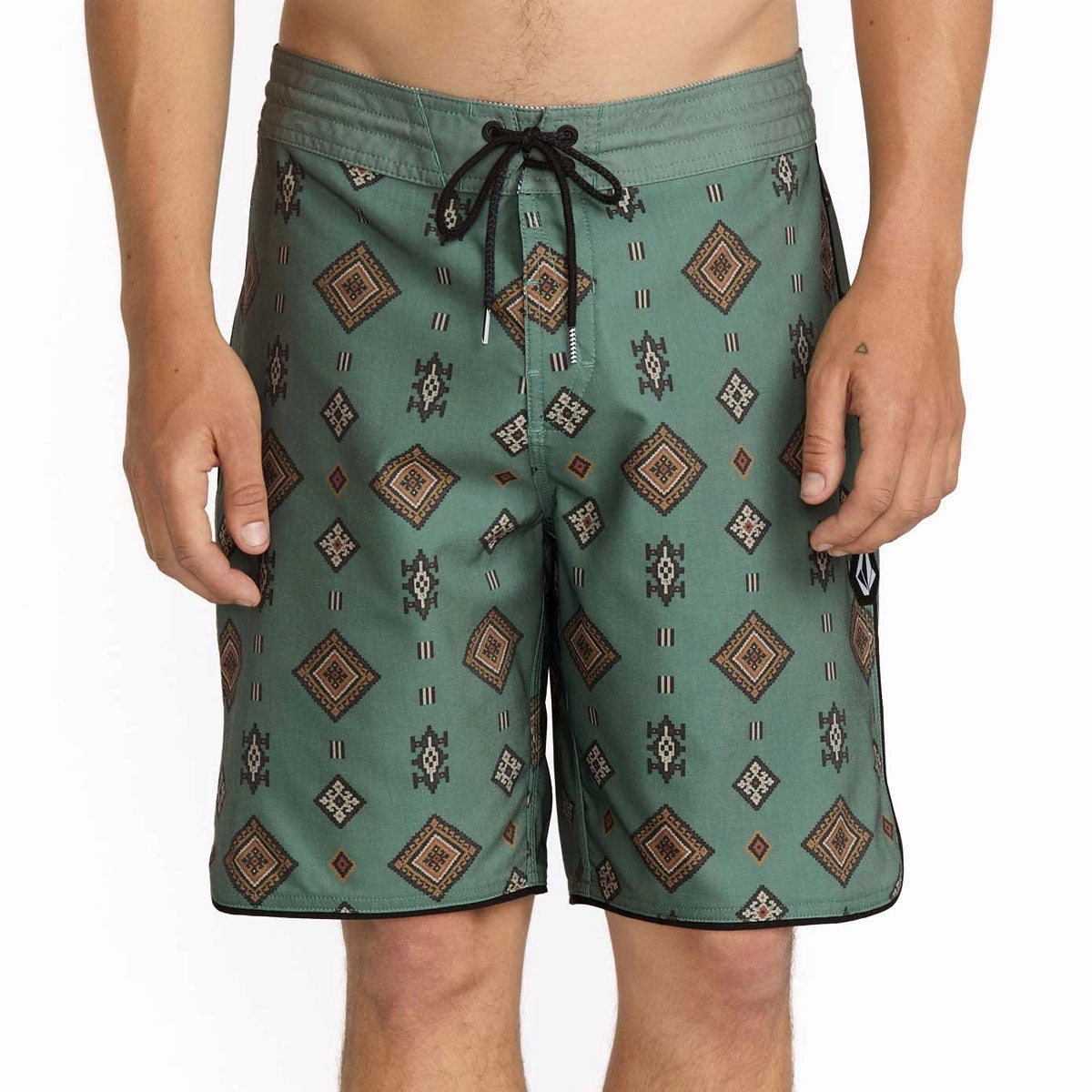 Stain Resistant Multi Pocket Configuration Volcom Desert Dobby Stoney 19 Boardshorts - Light Olive