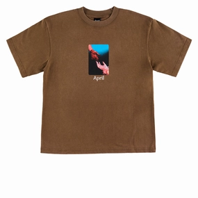 April Material T-Shirt - Washed Brown Outdoor Comfort