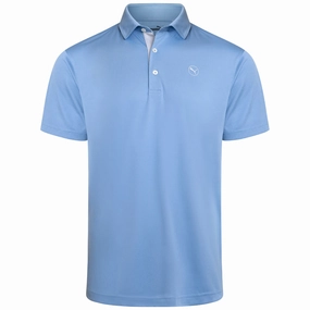 Puma Pure Solid Polo Shirt - Zen Blue Lightweight Material