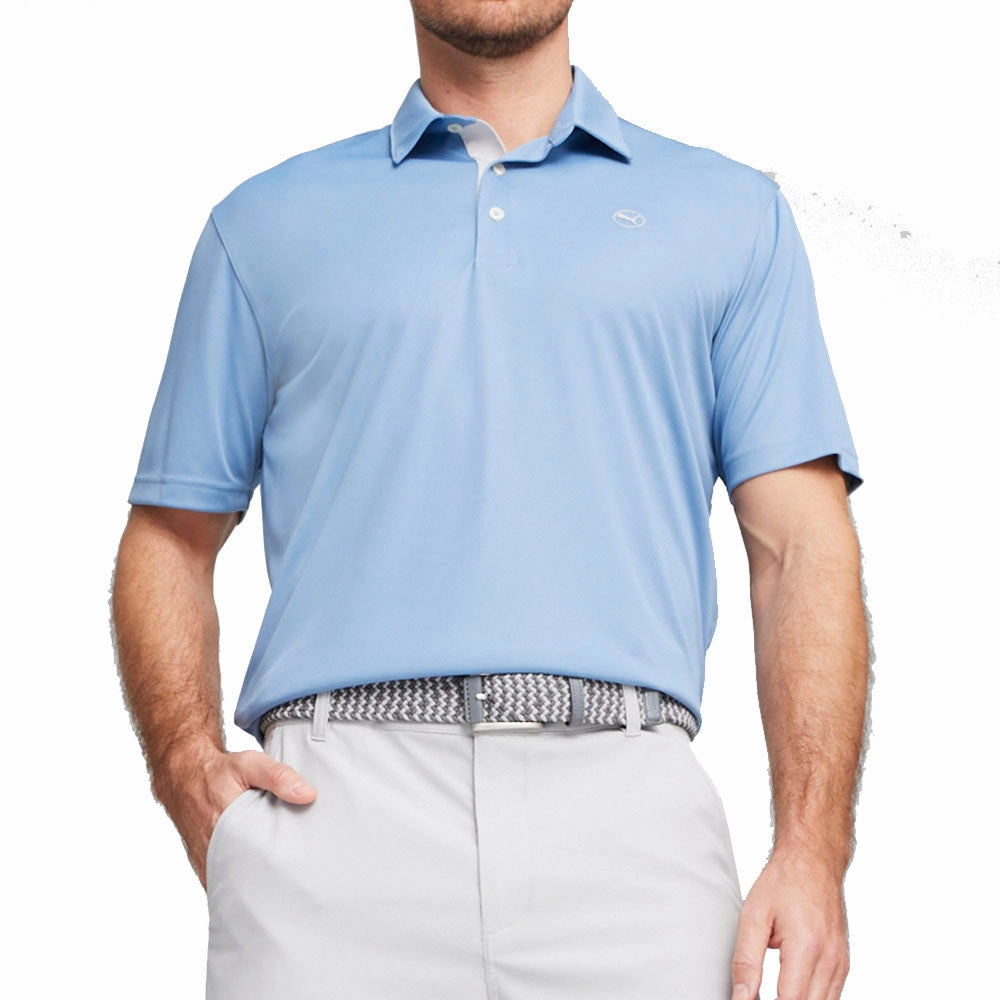 AllDay Comfort Cozy Feeling Puma Pure Solid Polo Shirt - Zen Blue