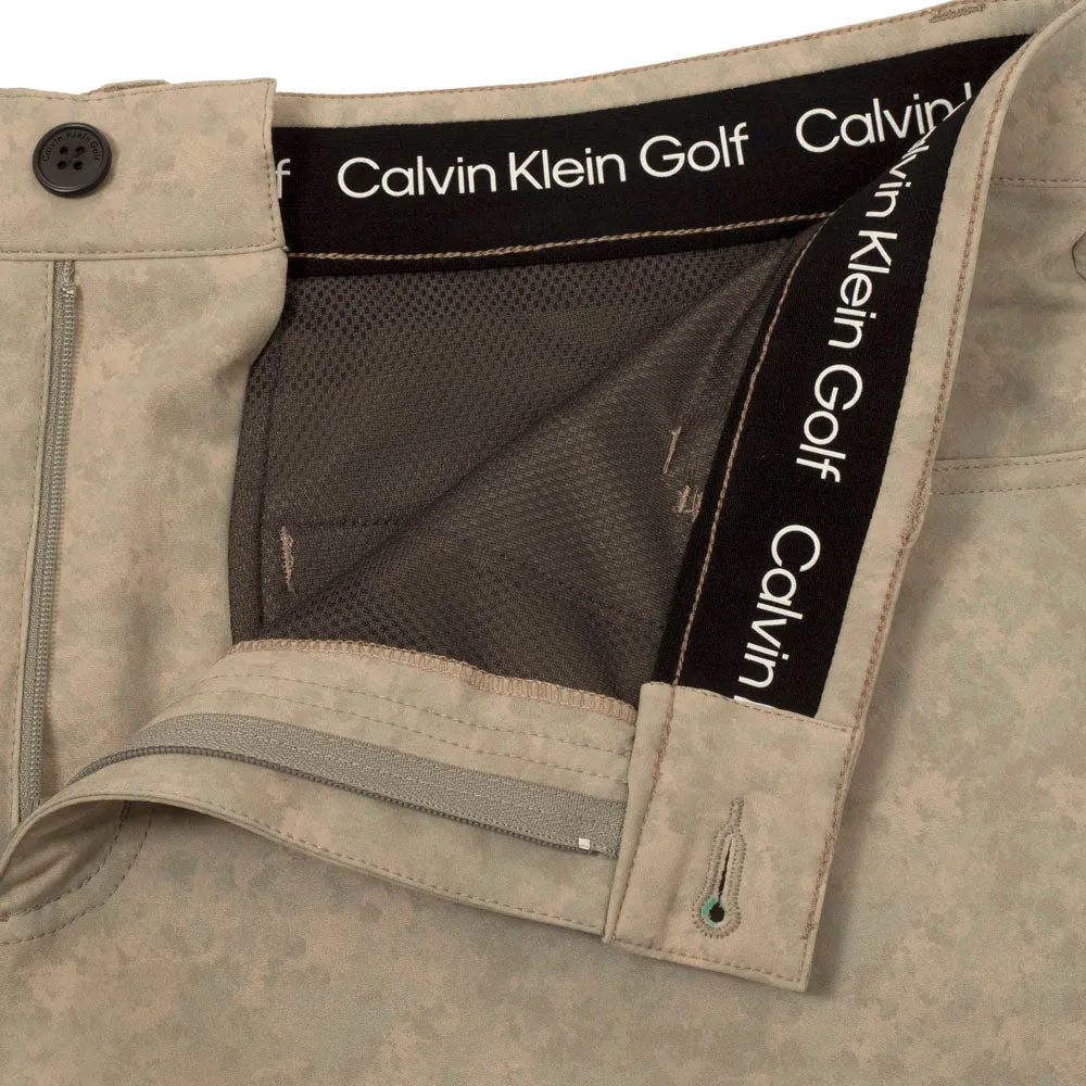plain shorts Quick Evaporation Fabric Calvin Klein Genius Printed Stretch Shorts - Cameo Green