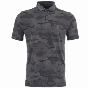 skinny but not tight WrinkleFreeFabric Oakley Jaquard Camo Polo Shirt - Blackout