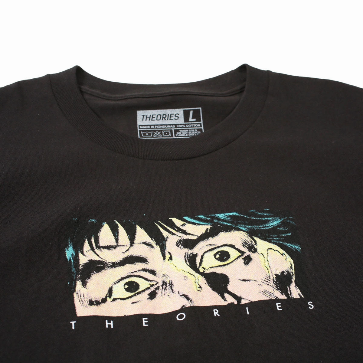 Sporty and Stylish Abstract print Theories Fixate T-Shirt - Black