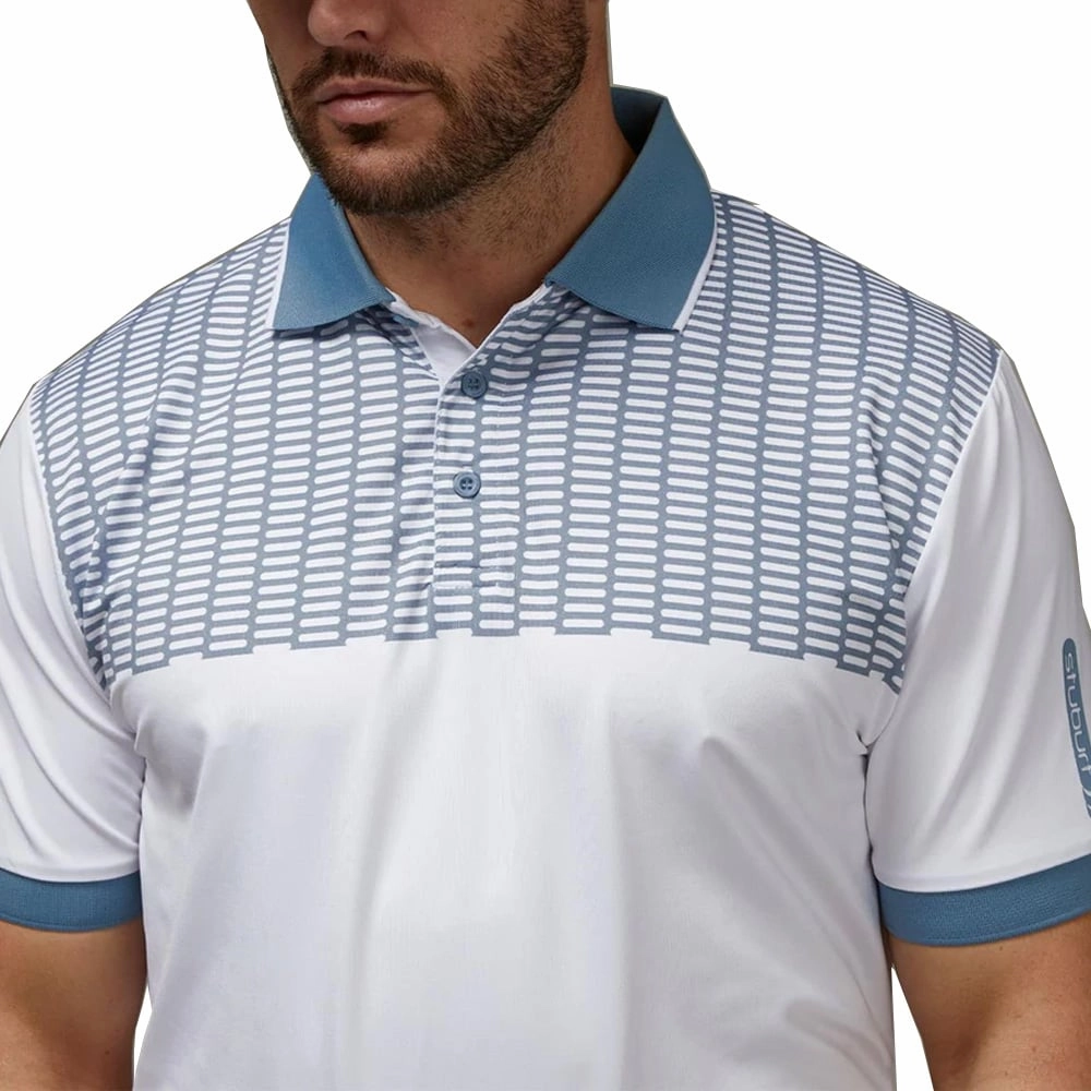 Stuburt Monarch Polo Shirt - White/Mountain Easy Comfort