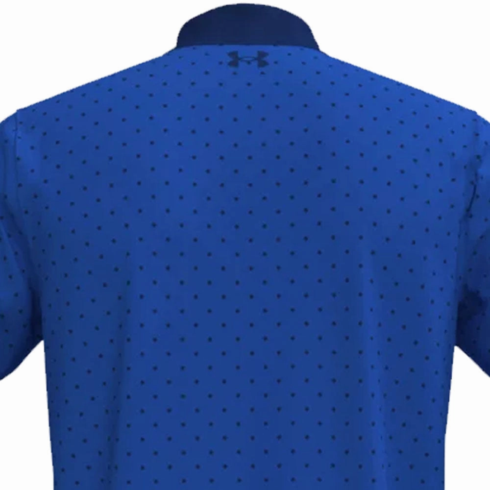 Under Armour Performance Printed Polo Shirt - Versa Blue Classic Cut Casual Wearable