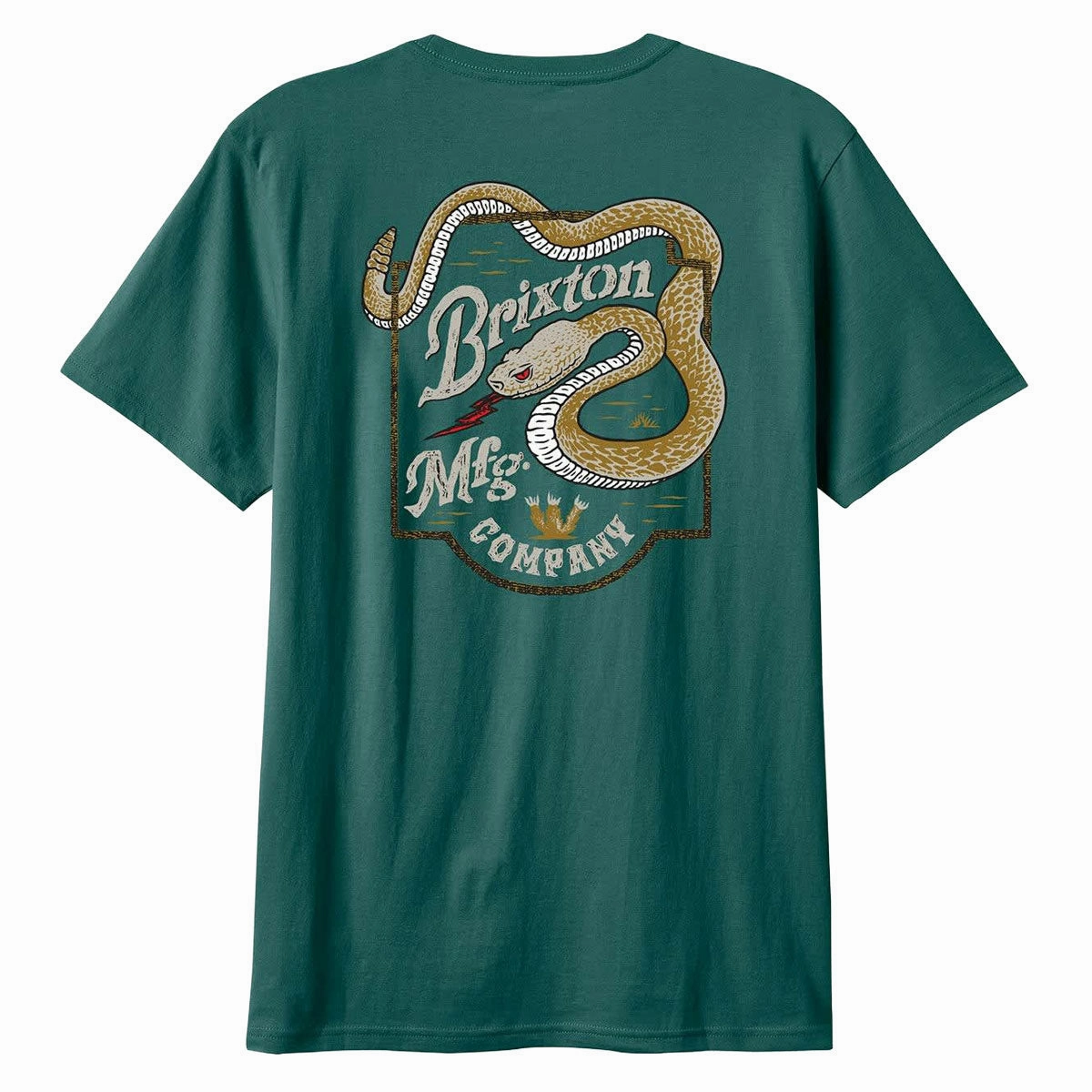 Brixton Rothwell Tailored T-Shirt - Night Sage Vintage Wash Effect Simple yet stylish