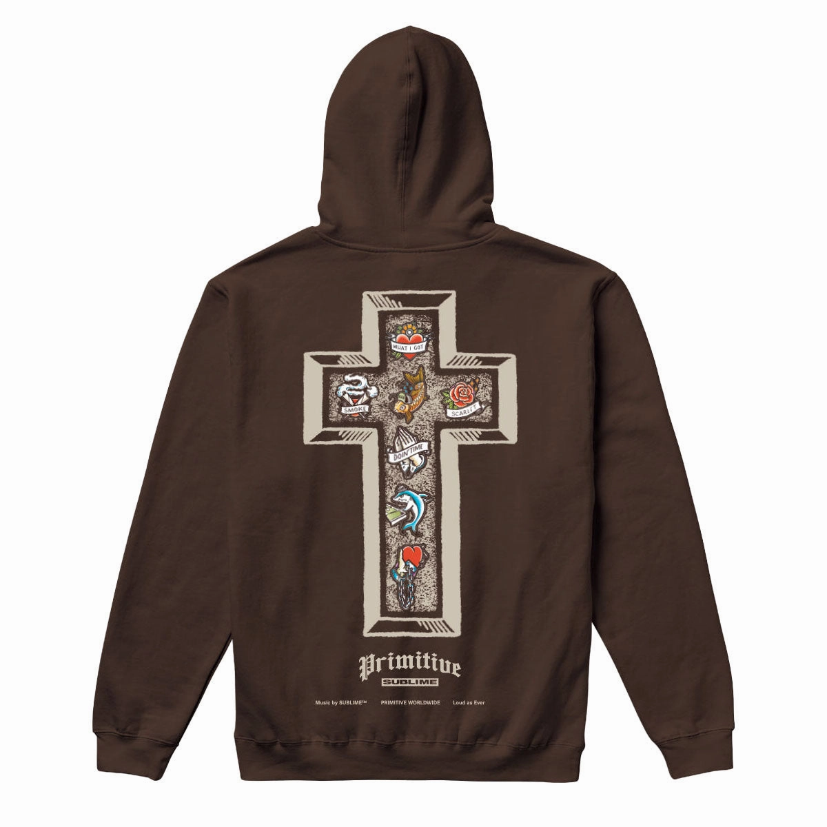 Primitive x Sublime Memory Hoodie - Brown Street Energy