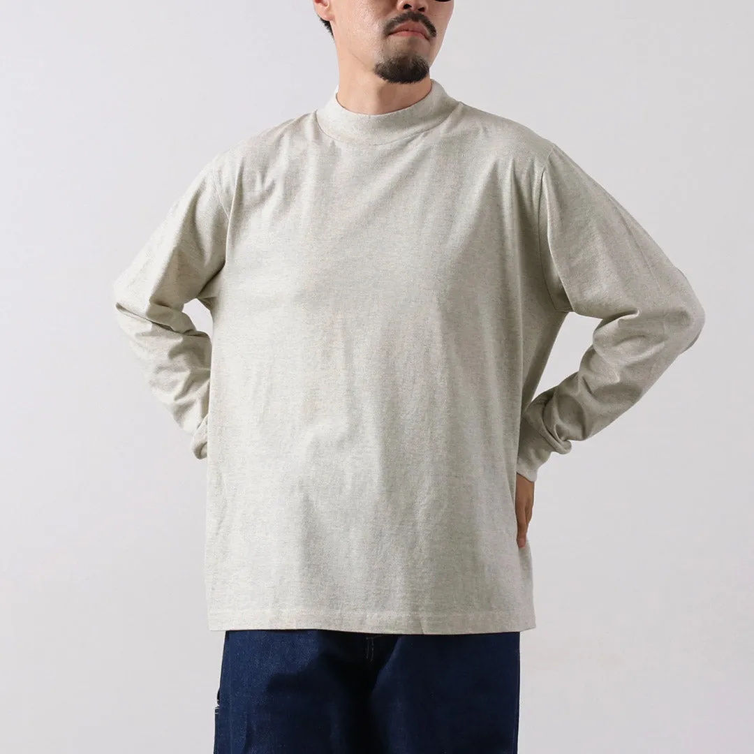 HEALTHKNIT / US Cotton Long Sleeve Mock Neck T-Shirt Loose fitting comfort