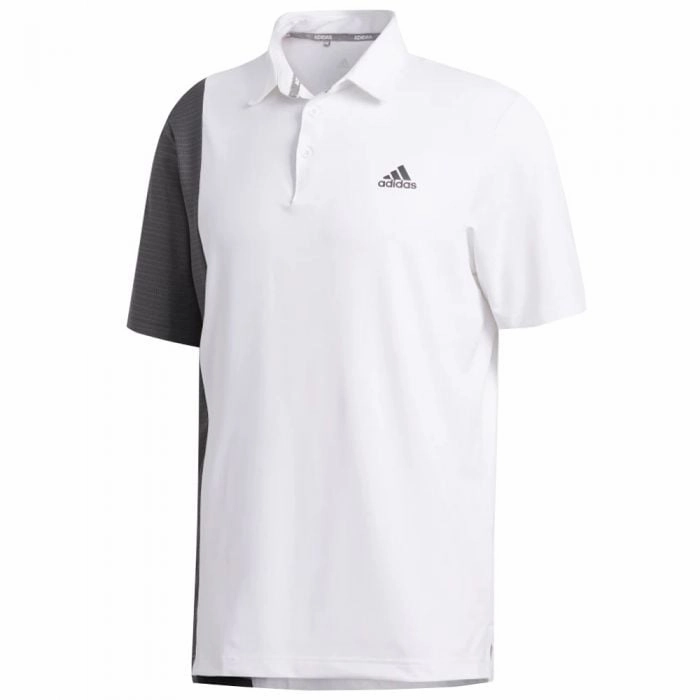 Cozy Wear Versatile Trend adidas Ultimate365 Blocked Print Polo Shirt - White/Grey Six/Collegiate Navy