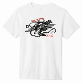 dry cleanable Edgy Brixton Combat T-Shirt - White