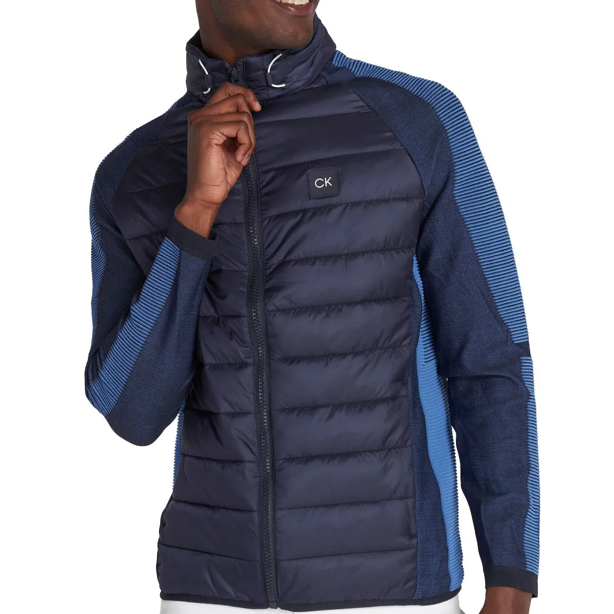 UV Resistant Finish Calvin Klein Dynamo Tech Knit Jacket - Navy/Ocean Blue