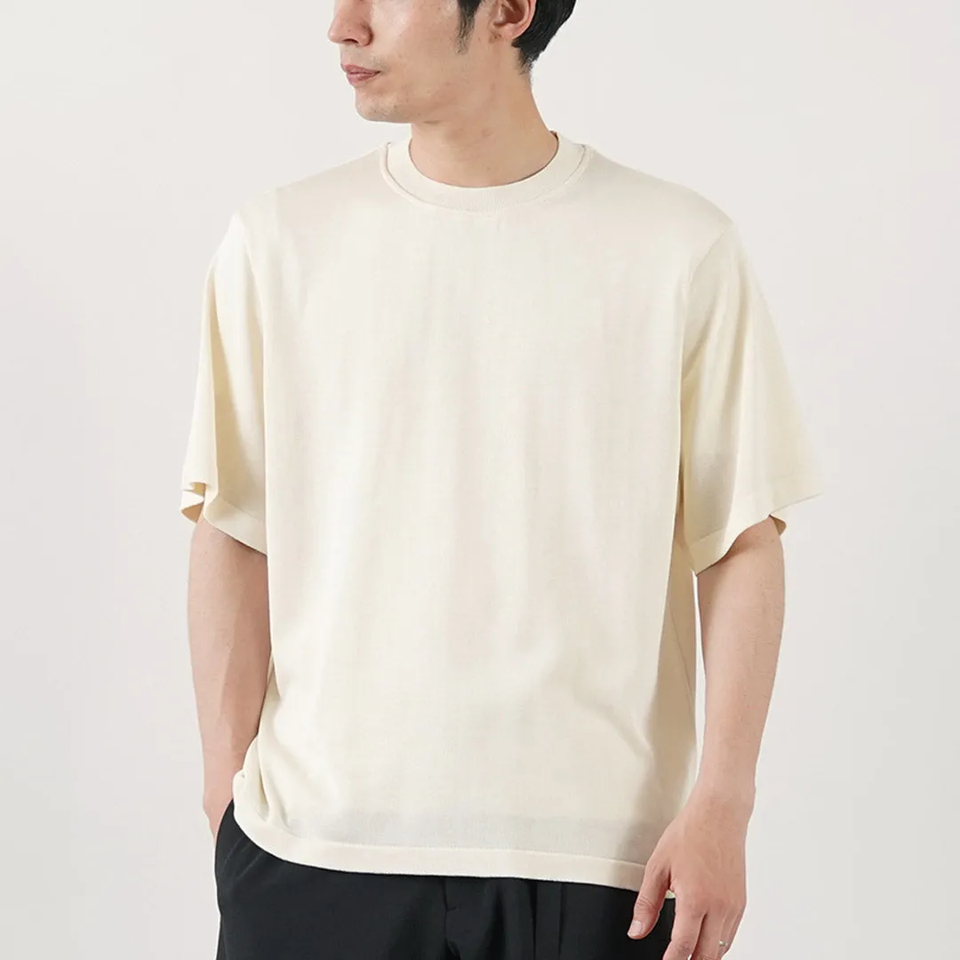 YONETOMI NEW BASIC / Heavy Weight Silk Knit T-Shirt Street Style Trend