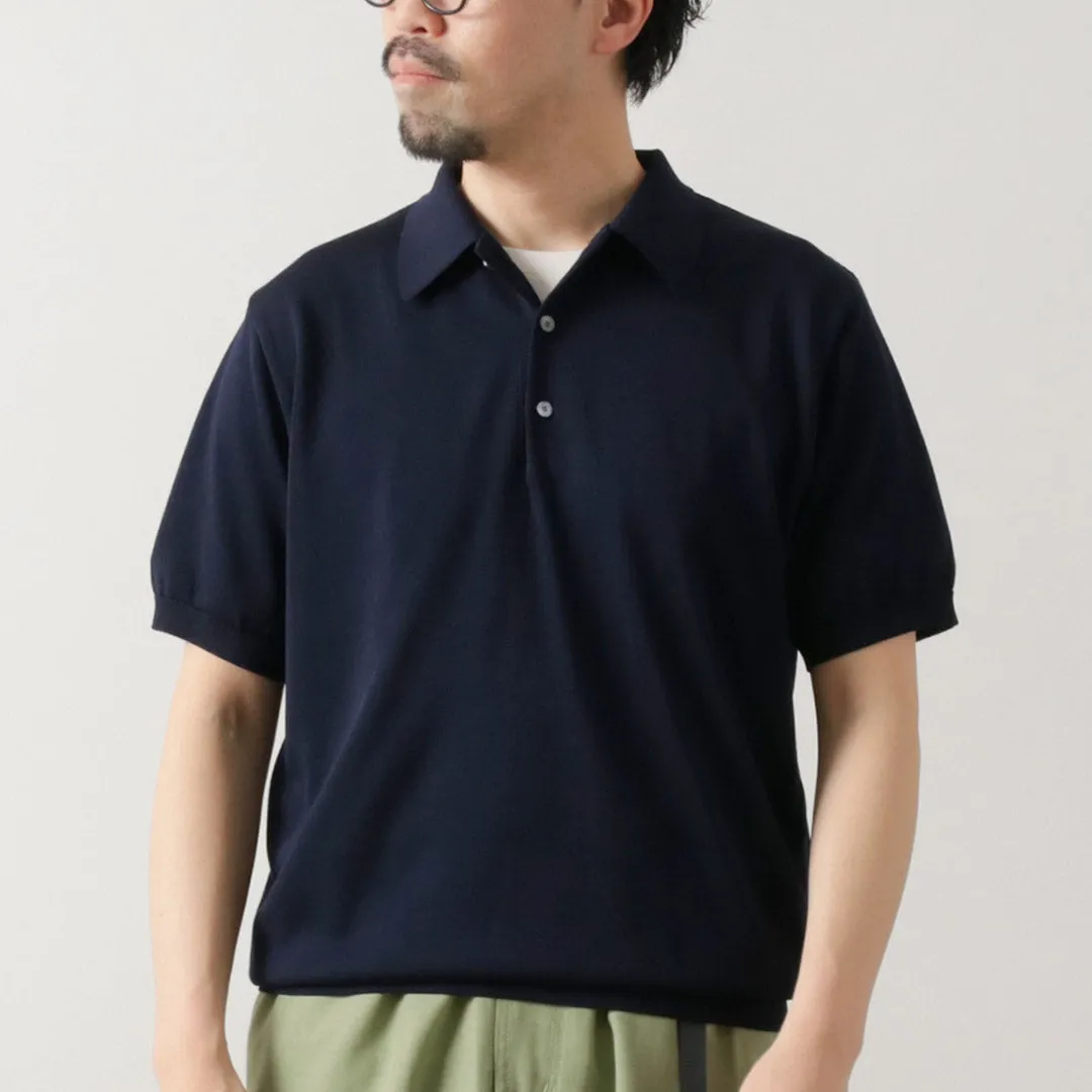 YONETOMI NEW BASIC / Silk Knit Polo Shirt Holiday Style Trend warm weather