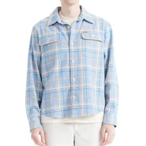 Deus Ex Machina Vacay Check Long Sleeve Shirt - Sky Blue Abrasion Resistant Edging