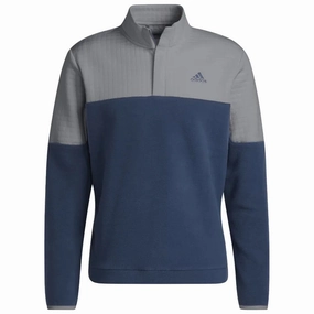 casual party adidas DWR 22 Block 1/4 Zip Pullover - Grey Three/Crew Navy