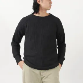 GOHEMP / Hemp Waffle BASIC Raglan Crew T-shirt Seam Free Shoulders