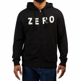 Owl like Adjustable Drawstring Hood Zero Army Zip Up Hoodie - Black
