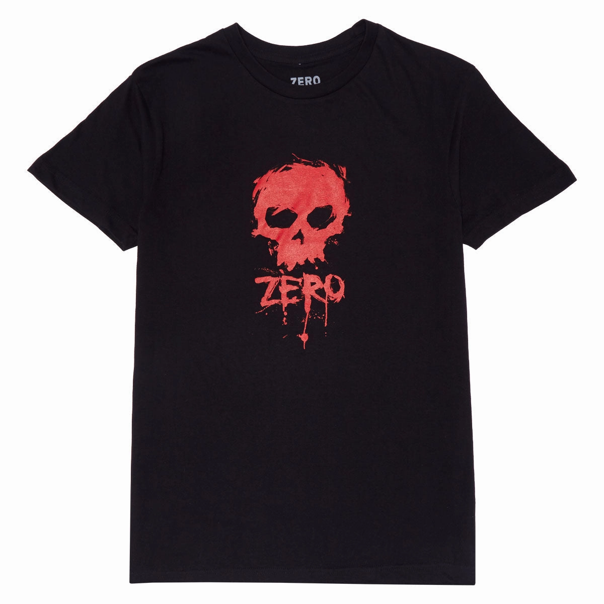 Casual Day Wear Breathable Yarn Composition Zero Blood Skull T-Shirt - Black/Red
