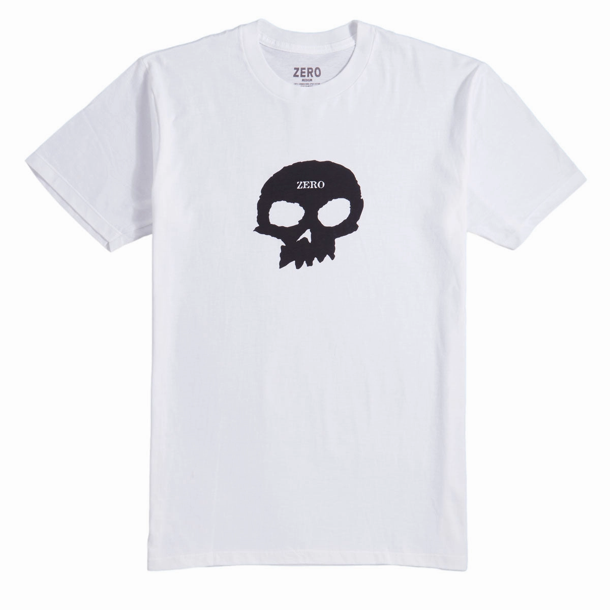 Zero Single Skull T-Shirt - White Geometric Print Versatile Apparel
