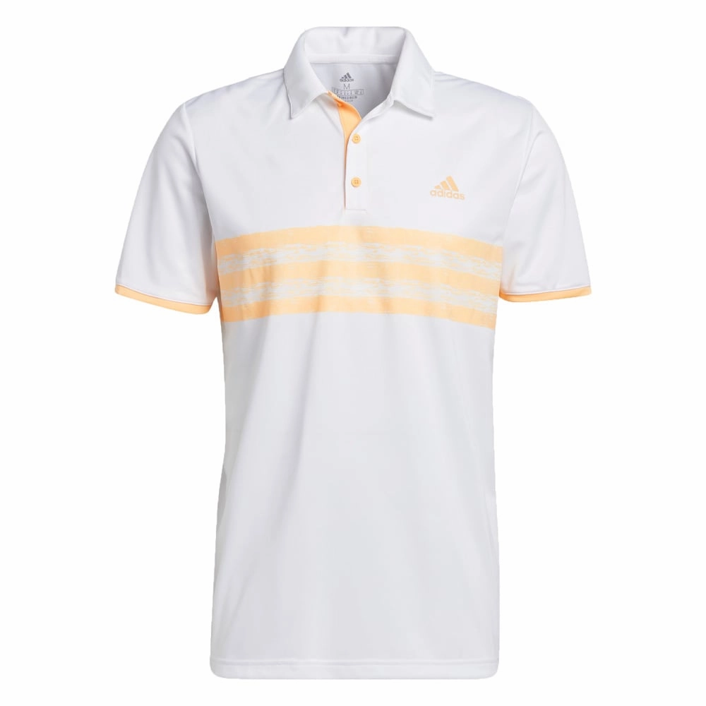 adidas Core Polo Shirt - White/Acid Orange Soft Feel