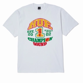 Embroidered Details Fresh Look HUF Champion Sound T-Shirt - White