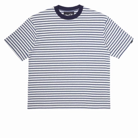 WKND Stripe T-Shirt - Heather And Navy Chic Smart stain resistant coating