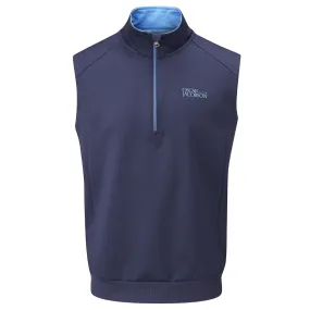 without pockets Oscar Jacobson Trent Tour 1/2 Zip Golf Vest - Navy