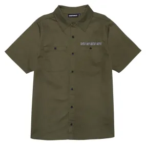 Shimmer Effect Independent Union Work Shirt - Olive