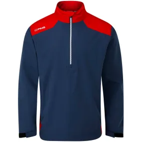 Ping AquaDrive Waterproof 1/2 Zip Jacket - Oxford Blue/Classic Red Slim Fit Design Sunday Walk Style